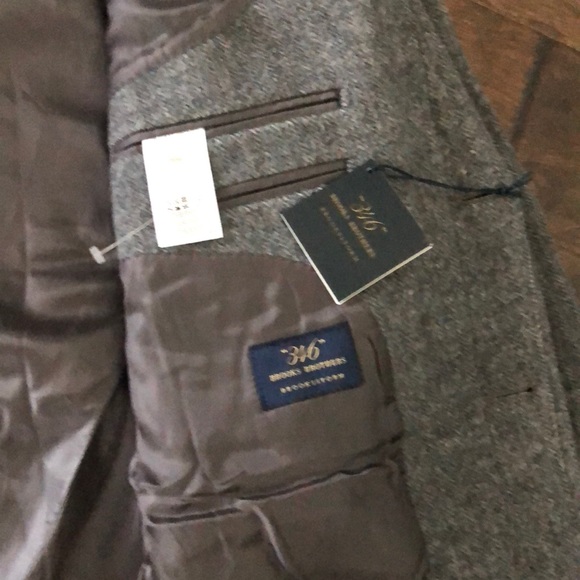 NWT Men’s Brooks Brothers gray wool overcoat - Picture 4 of 8